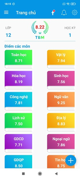 Ứng dụng lưu kết quả làm việc của học sinh.