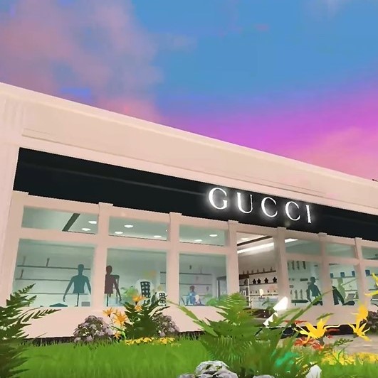 Khu vườn ảo của Gucci trong Roblox. 