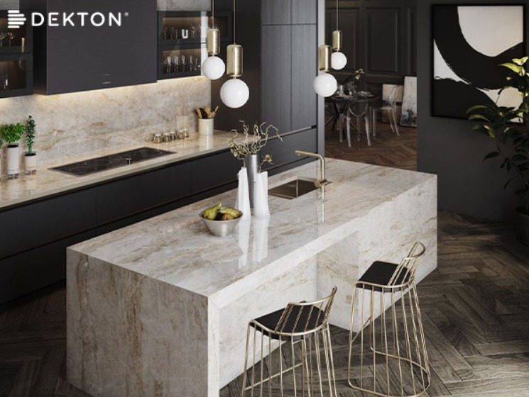 Đá nhân tạo cao cấp Dekton ốp bếp sang trọng, đẳng cấp.