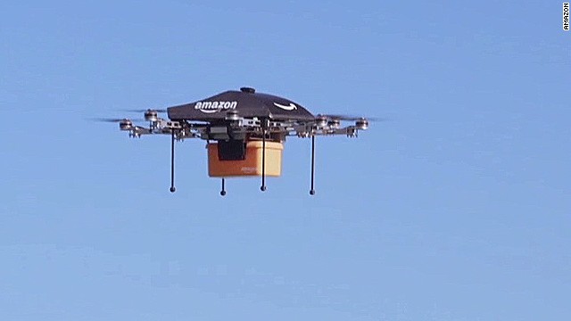 Amazon dùng drone để giao hàng.