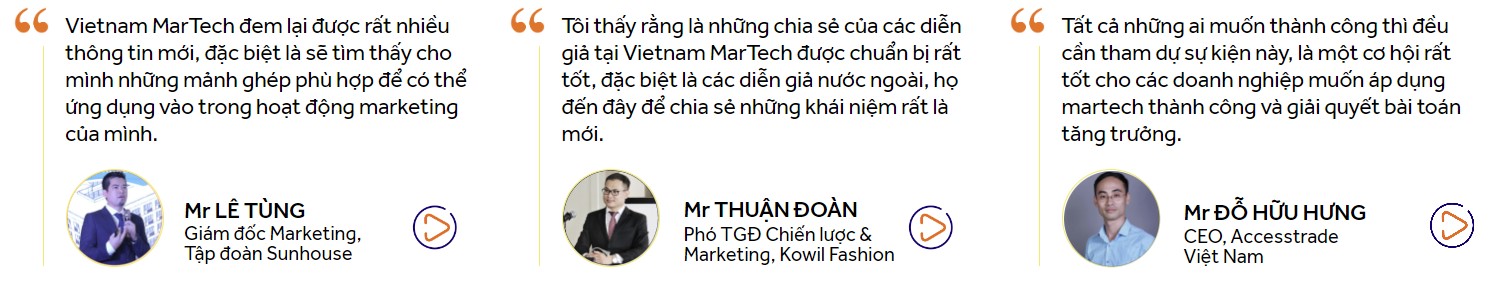 Chia sẻ của các cấp quản lý lĩnh vực MarTech về chương trình.