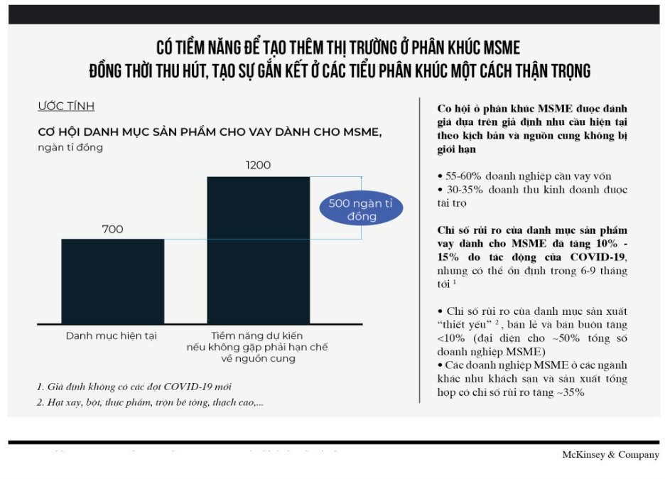 Nguồn: Nghiên cứu của McKinsey về thị trường SME và hộ kinh doanh tại Việt Nam; danh mục SME và MSME được so sánh với thị trường châu Á mới nổi tương tự.