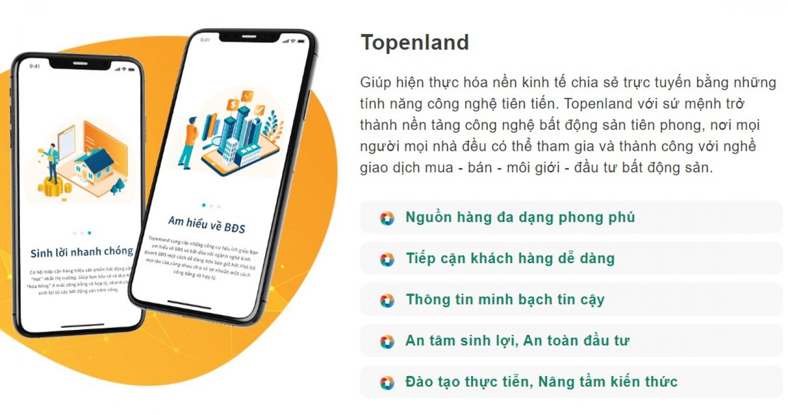 Nền tảng công nghệ TopenLand đầy tiện ích của tập đoàn Hưng Thịnh.