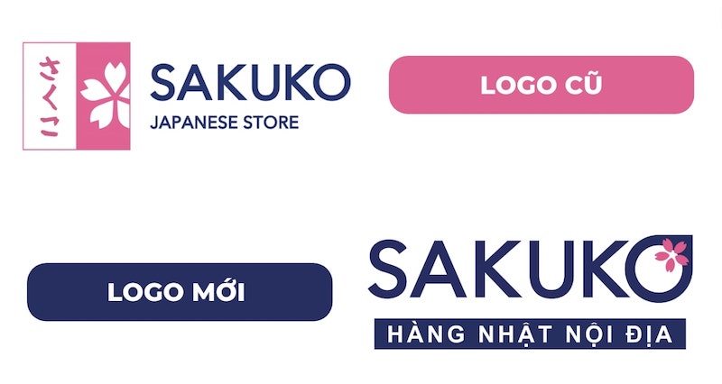 Logo cũ và mới của Sakuko (Ảnh: Sakuko).