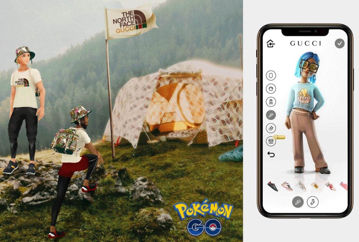 Gucci hợp tác với nhiều nhà sáng tạo của Zepeto, Roblox, Pokémon Go và The North Face, Genies để đem đến trải nghiệm giải trí kết hợp mua sắm cho người dùng.