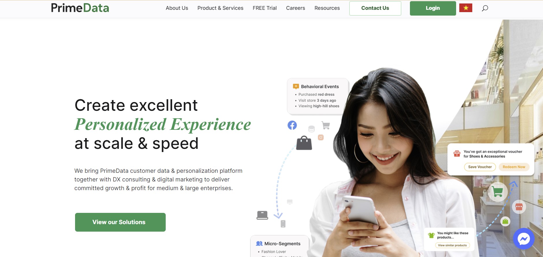 Trang chủ của PrimeData. Trang chủ của PrimeData.