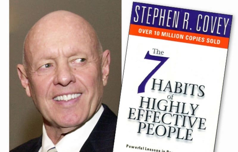 Cuốn sách nổi tiếng “The 7 Habits of Highly Effective People” và tác giả Stephen Covey (Ảnh: Internet).