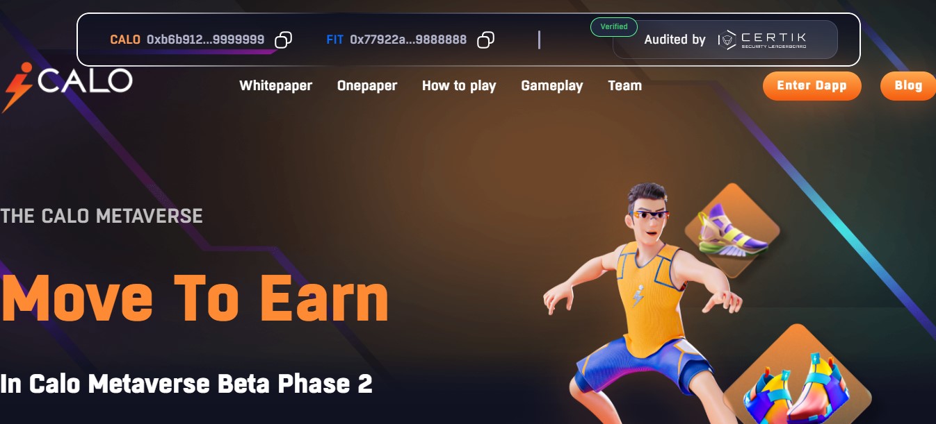 Website của Calo Run. Website của Calo Run.