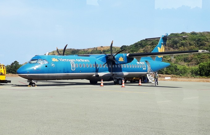 Máy bay ATR tại sân bay Côn Đảo.