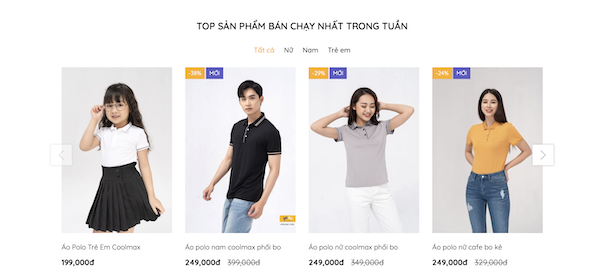 Các sản phẩm được trợ giá như áo T-shirt, Polo, chân váy,.. đều làm từ chất liệu an toàn với môi trường.