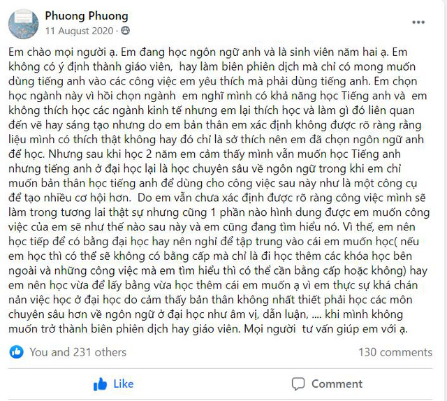 Nhiều bạn trẻ khi chuẩn bị điền nguyện vọng thi tuyển đại học đều có nỗi lo rằng "Liệu một mình kỹ năng ngôn ngữ là đủ" "Ra trường sẽ xin việc gì khi chỉ chuyên về ngôn ngữ?"