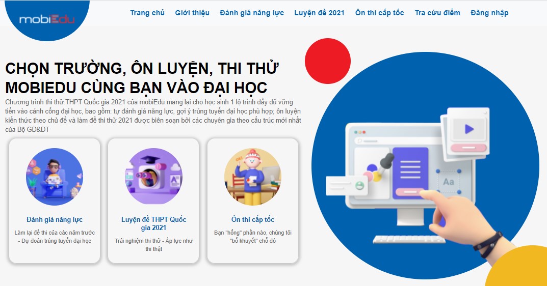 Cổng thi thử Quốc gia mobiEdu.