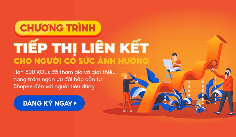 Chương trình KOL Affiliate của Shopee - một trong những sàn thương mại điện tử phổ biến nhất tại Việt Nam.