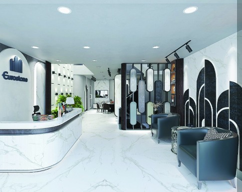 Showroom Sala-Thủ Đức của Eurostone được thiết kế theo phong cách hiện đại và sang trọng.