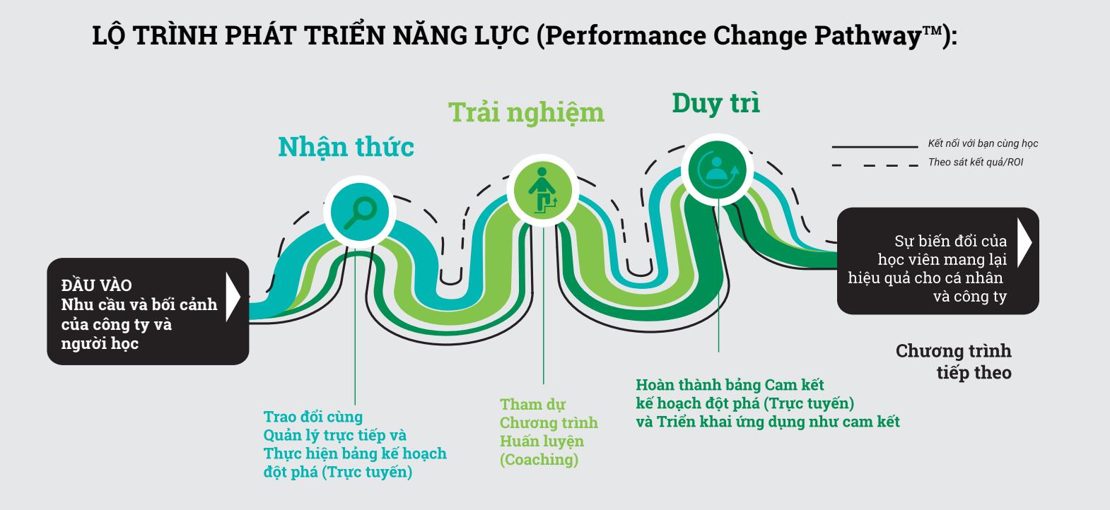 Lộ trình phát triển năng lực trong các chương trình đào tạo của Dale Carnegie Việt Nam.