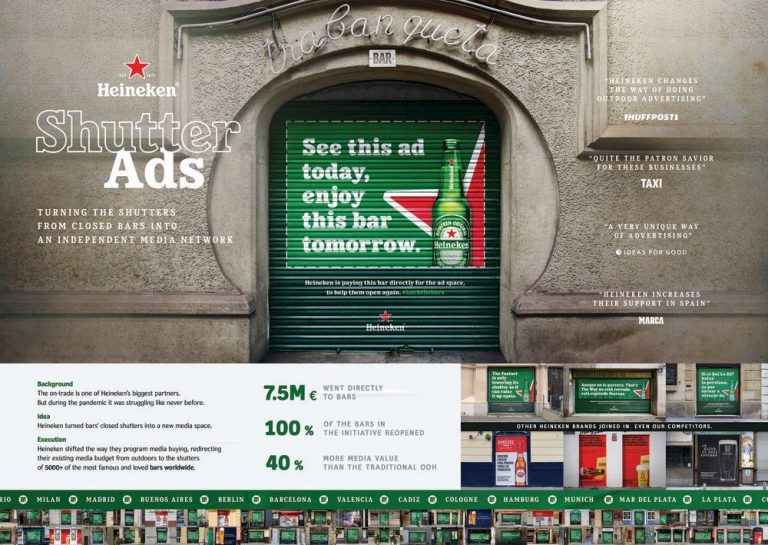 Chiến dịch quảng cáo trên “cửa cuốn” của Heineken được vinh danh với hạng mục Outdoor tại Cannes Lion 2021.