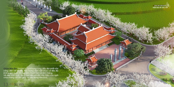 nullHình ảnh quy hoạch của chùa Báo n, nằm trong khuôn viên công viên Thiên Đường.