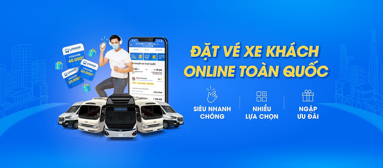Vexere.com hỗ trợ đặt vé xe khách online toàn quốc (Ảnh: Vexere.com). Vexere.com hỗ trợ đặt vé xe khách online toàn quốc (Ảnh: Vexere.com).