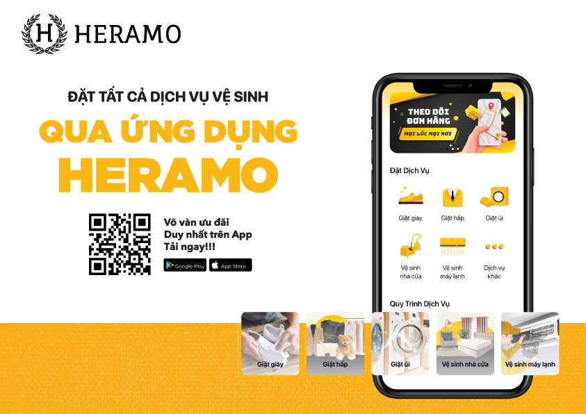 Heramo - ứng dụng giặt ủi & vệ sinh 4.0.