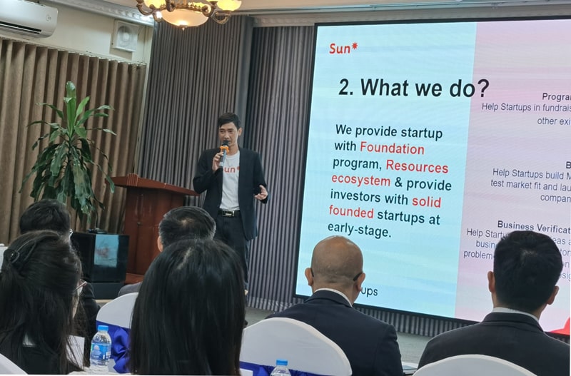 Đại diện Sun Startups chia sẻ về mô hình khởi tạo startup giai đoạn 2022-2025 và Kick-off Chương trình Khởi tạo năm 2022.