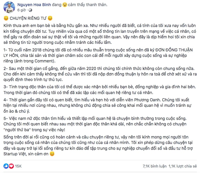 Lời giải thích liệu có còn cứu vớt được hình ảnh thương hiệu cá nhân xây dựng bấy lâu nay (Ảnh chụp màn hình).