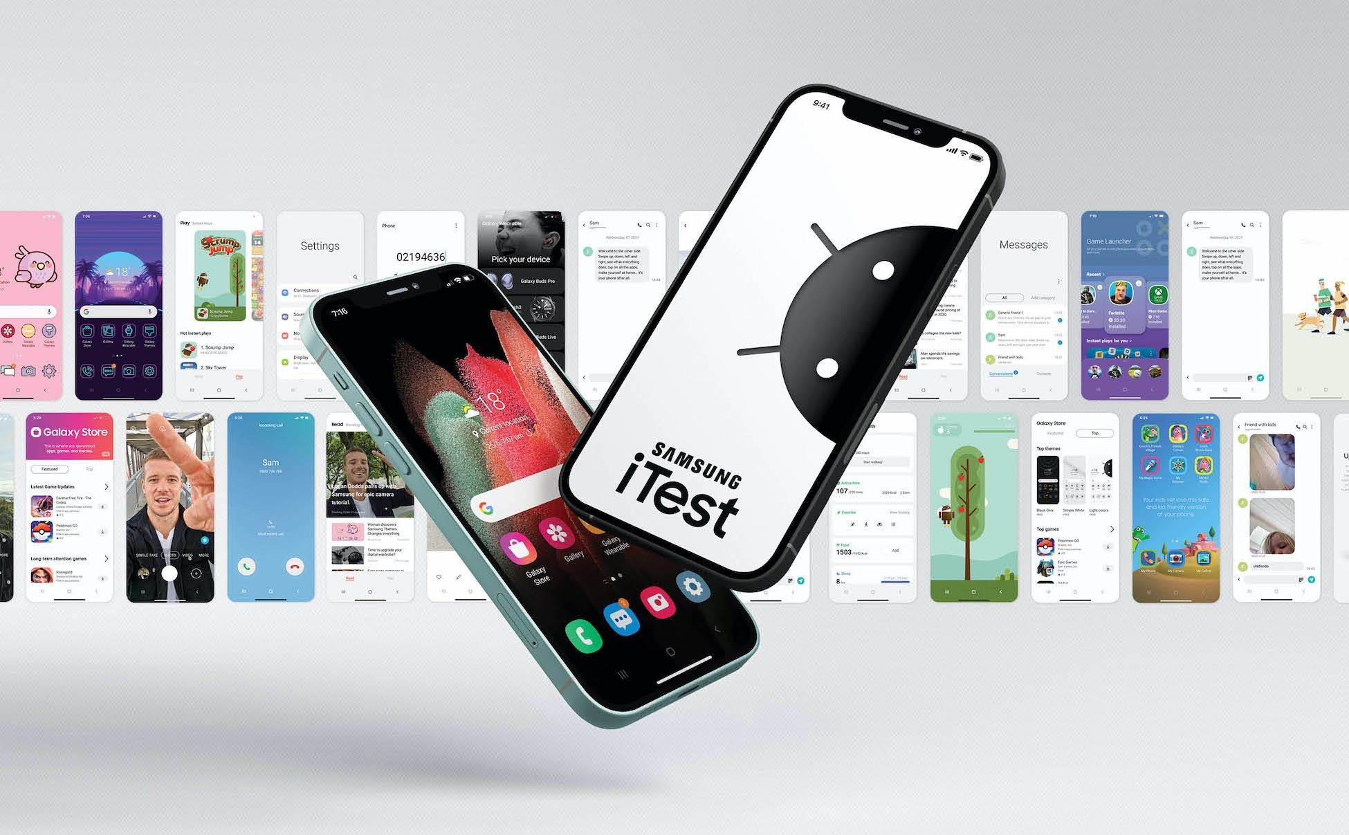 iTest "hô biến" chiếc iPhone thành điện thoại hệ điều hành Android của Samsung.