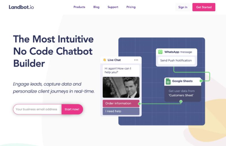 Công cụ no-code Landbot.