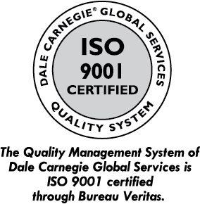 Dale Carnegie là tổ chức toàn cầu duy nhất trong ngành đạt tiêu chuẩn Hệ thống quản lý Chất lượng Quốc tế ISO 9001:2015 cho hình thức dạy online.
