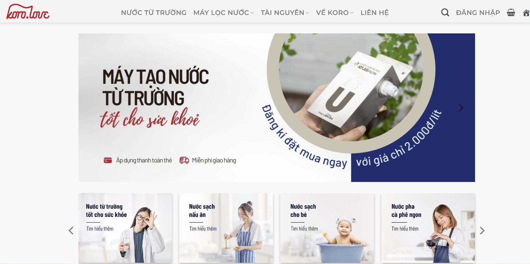 Trang web chính thức của Koro. Trang web chính thức của Koro.