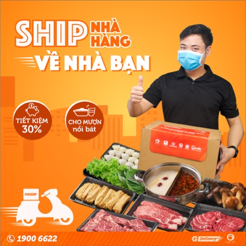 Thực khách có thể đặt đồ ăn giao về nhà qua G-Delivery (giao đồ ăn tại nhà).