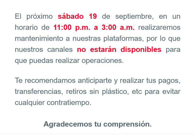 Mensaje de Banorte