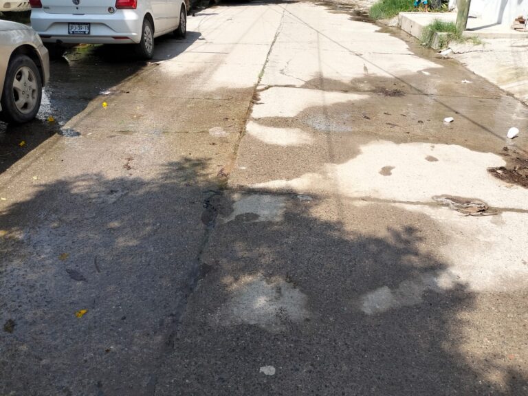 Agua tirada en la calle