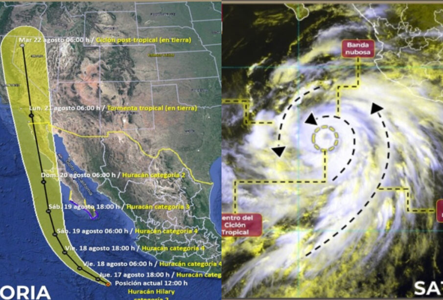 La Conagua informó que el huracán 'Hilary' ya es categoría 2.