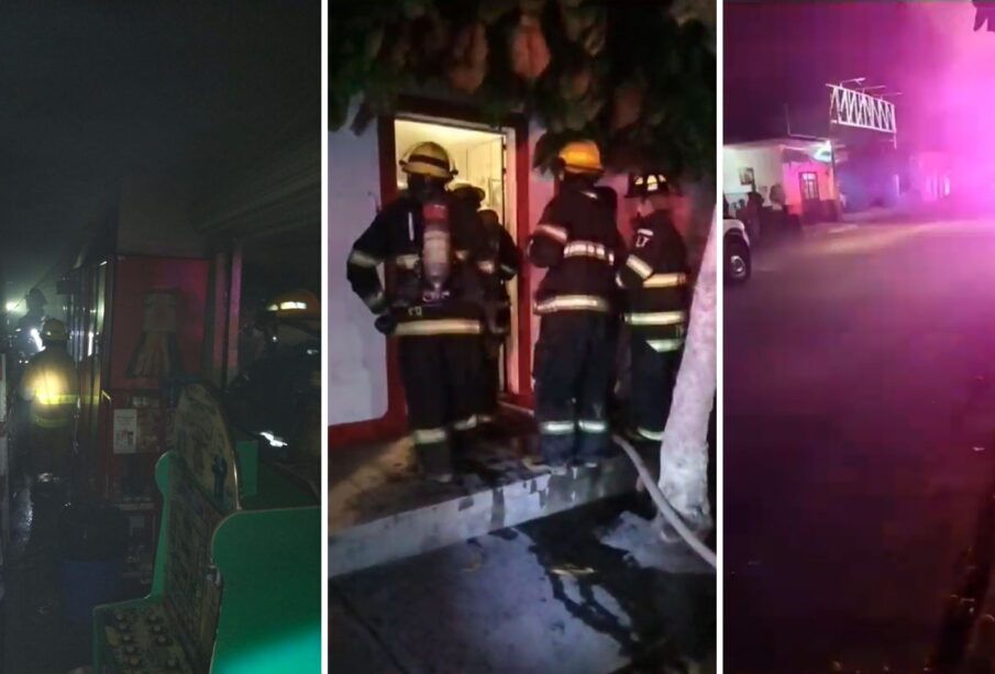 Incendio en una tienda de abarrotes de El Pitillal