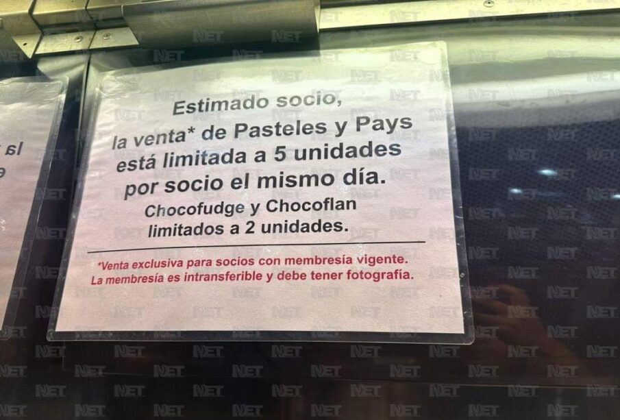 Anuncio sobre restricciones por venta de pasteles