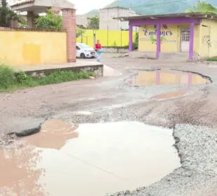 Enorme bache en la colonia San Esteban