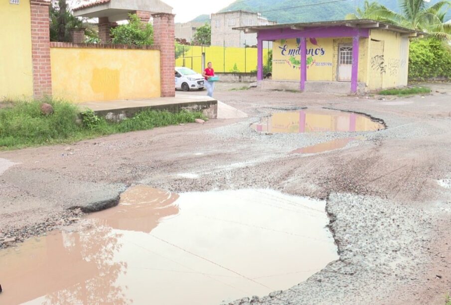 Enorme bache en la colonia San Esteban