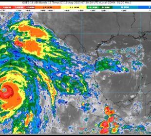 Mapa de trayectoria de "Hilary" 2023