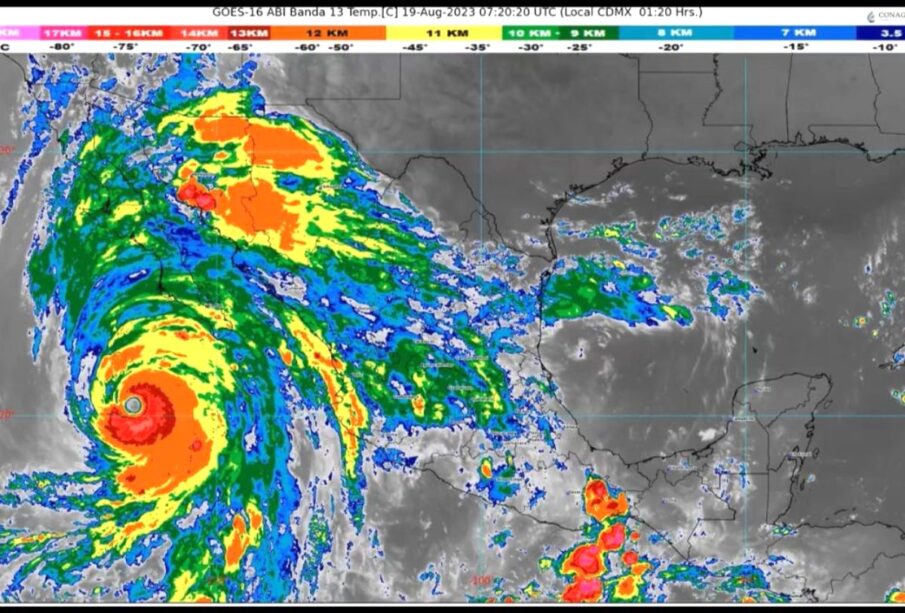 Mapa de trayectoria de "Hilary" 2023