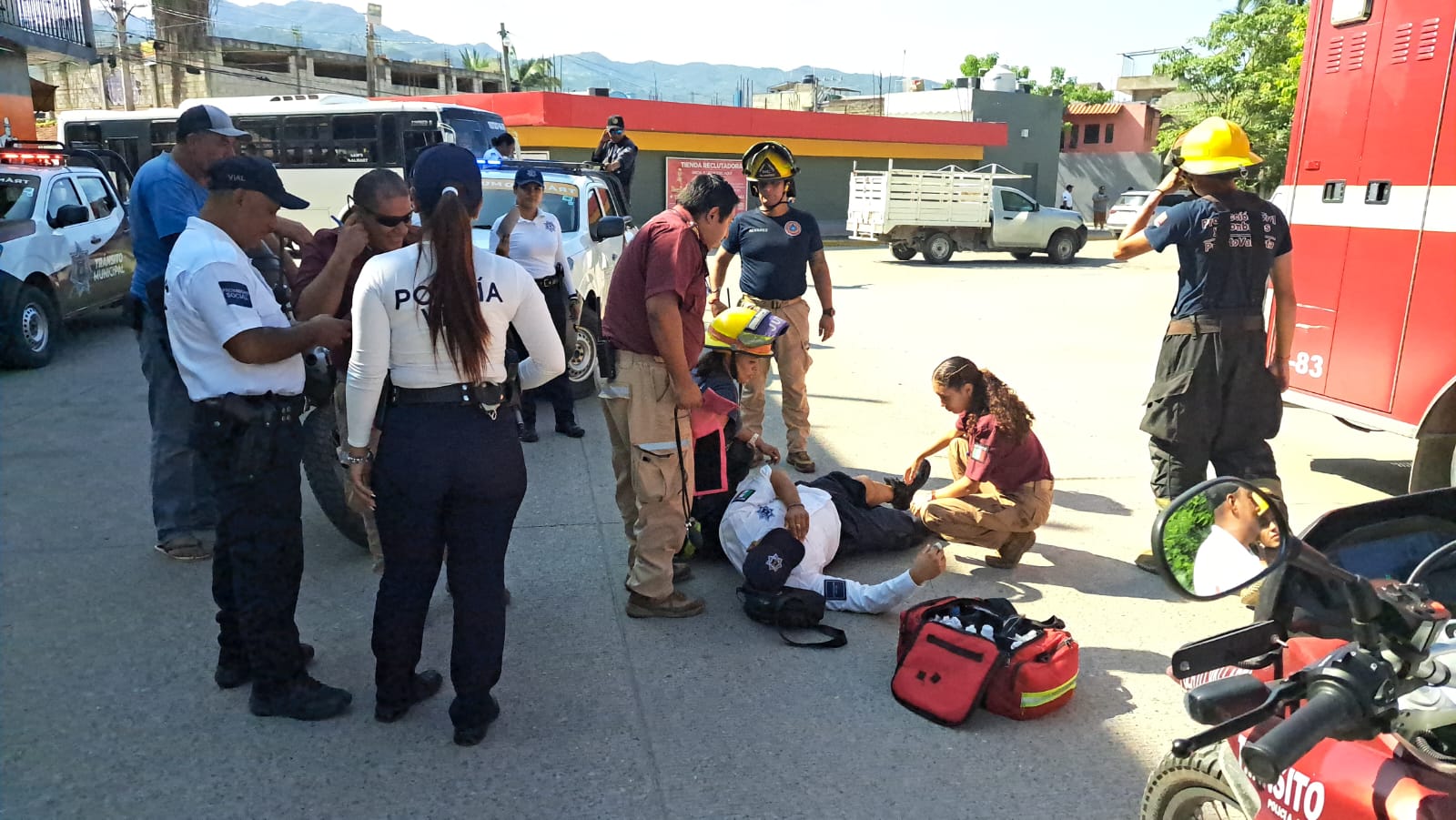 Oficial de tránsito atropellado en la Laguna del Coapinole.