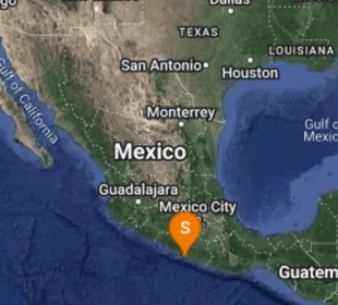 mapa del temblo en Guerrero