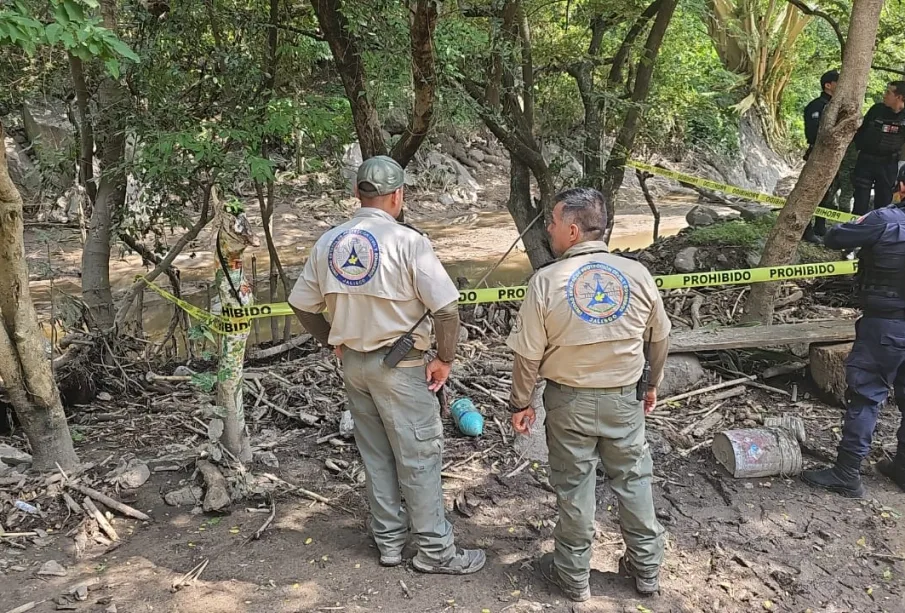 Sitio acordonado por brigadistas en el Paso de las Vacas