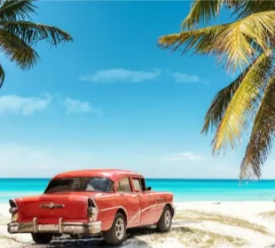 Auto en playas de cuba