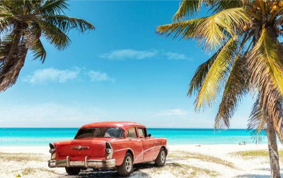 Auto en playas de cuba