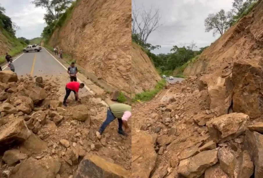 Cierre tras derrumbe en Mascota