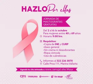 Invitación a la jornada de mastografías “Hazlo Por Ellas”