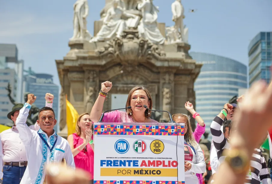 Xóchitl en discurso en el Ángel