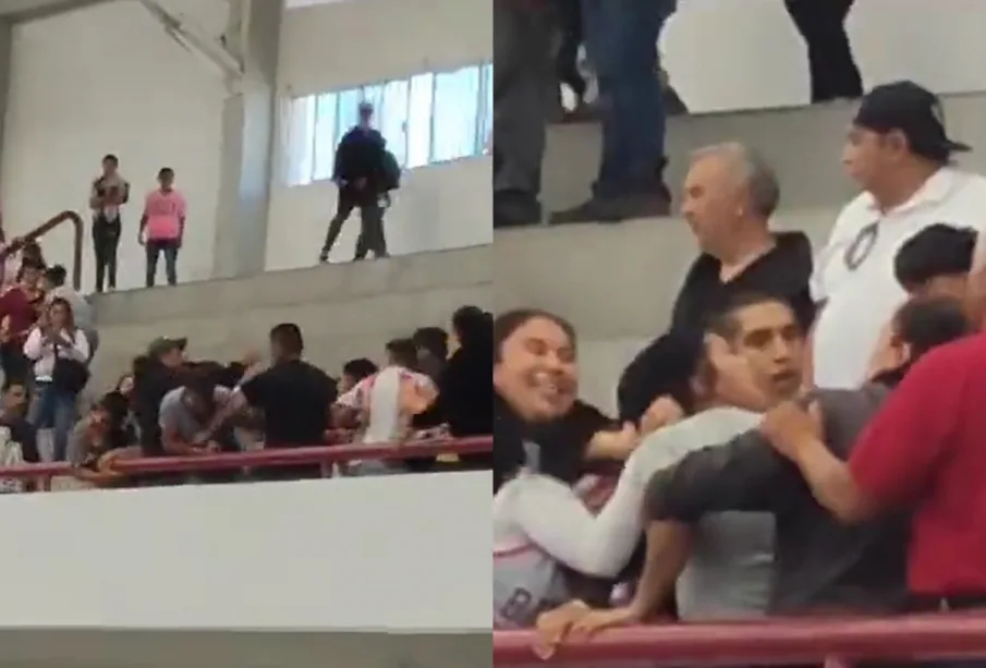 Pelea en evento de Delfina Gómez.