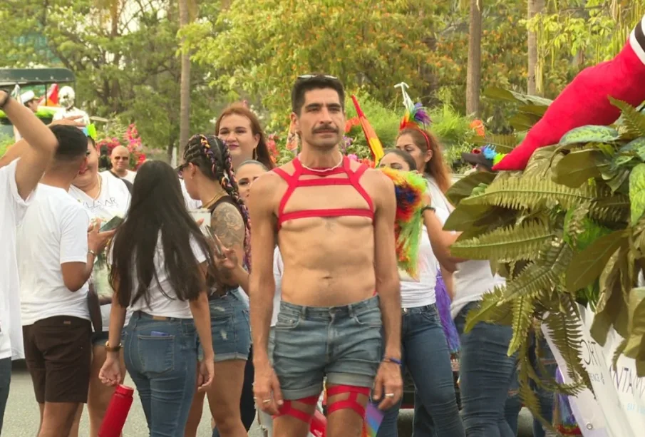 Personas en marcha lgbt