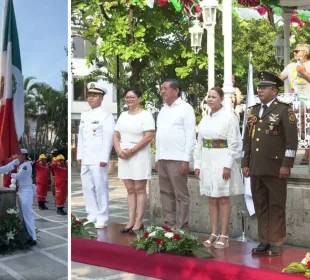 Izó la bandera nacional en la plaza de armas